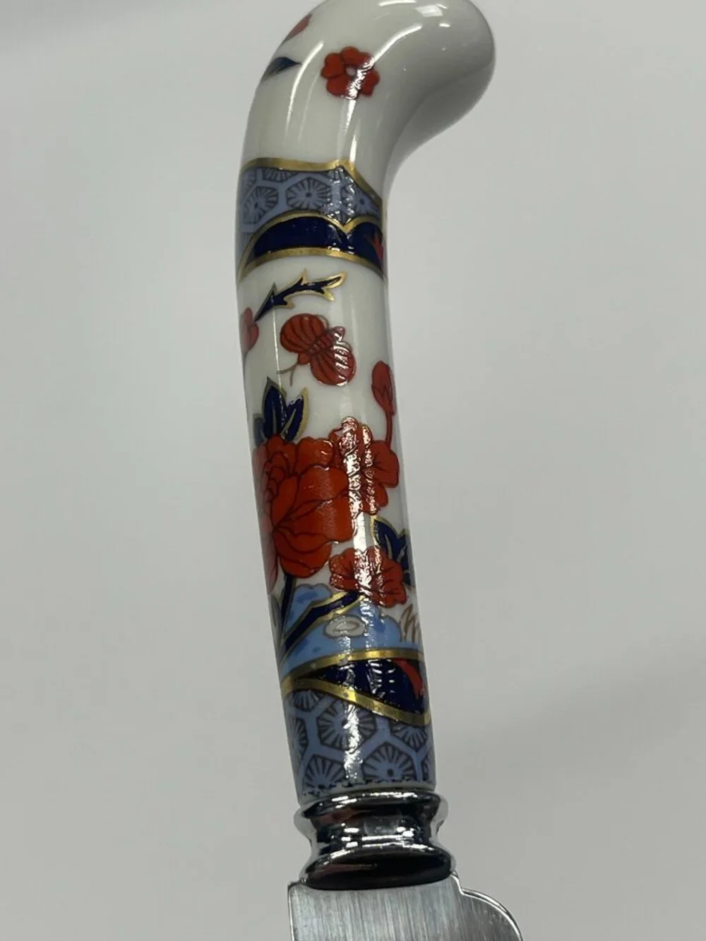 Spode Shima Prill Sheffield Bread Knife Porcelain Handle